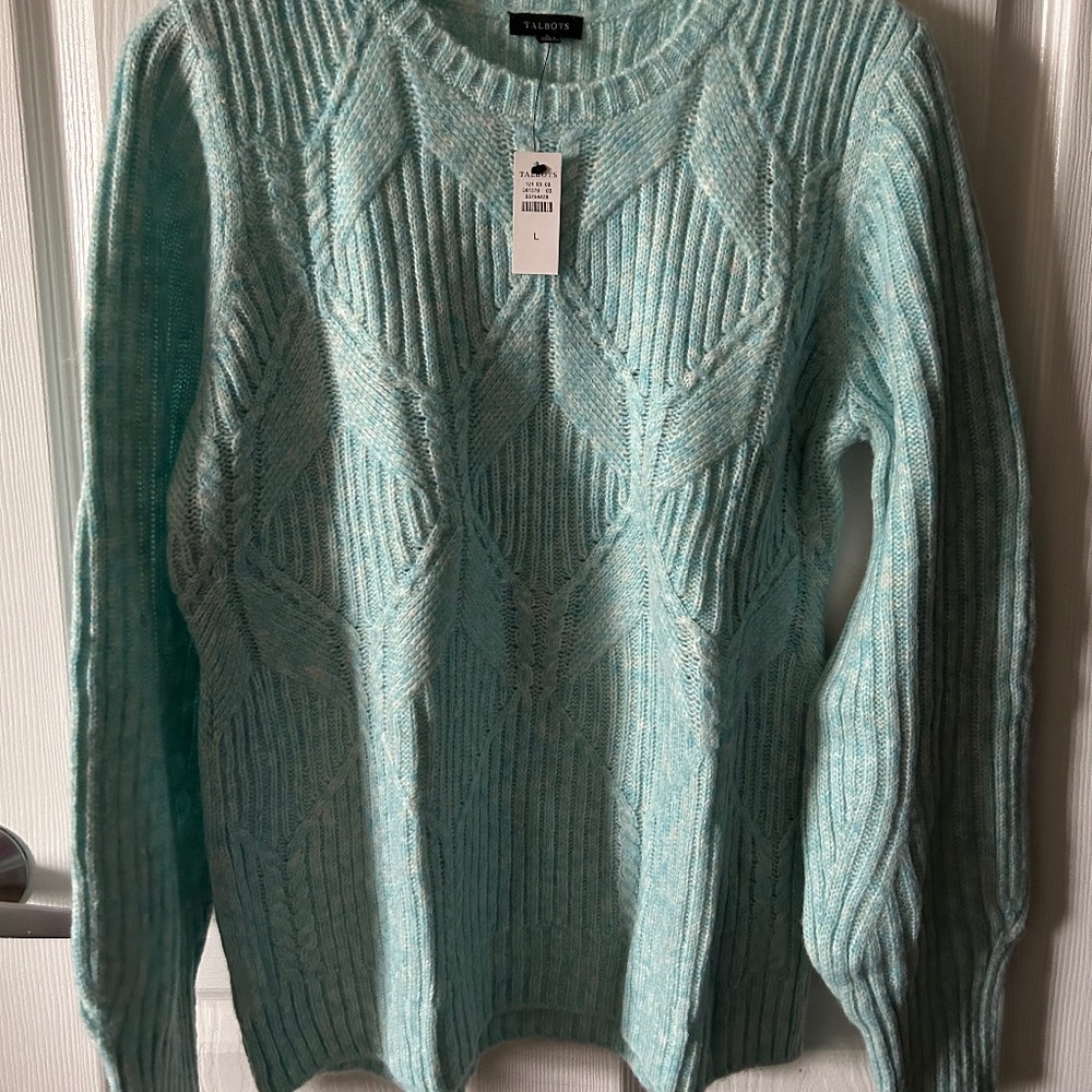 Aqua Talbots Cable Knit Sweater *NWT* in original packaging
